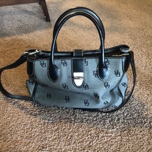 Black and gray mid size purse
